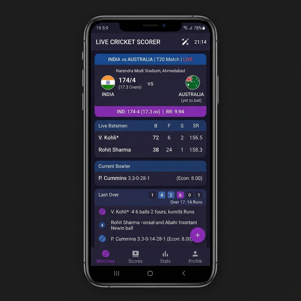 Match Scorecards UI Mockup